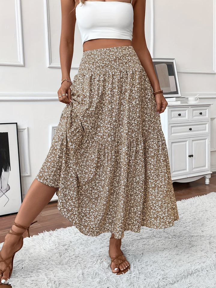 Malika – Tiered Floral Maxi Skirt