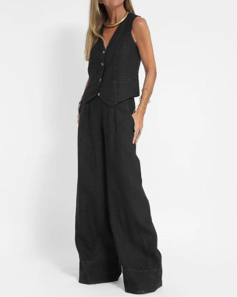Lisa | Chic Vest Wide Pant Set