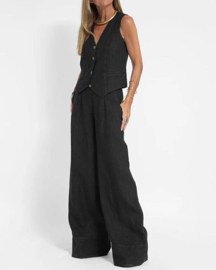Lisa | Chic Vest Wide Pant Set