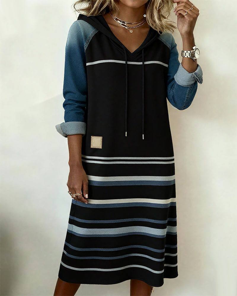 Luna™ - Striped Hooded Dress