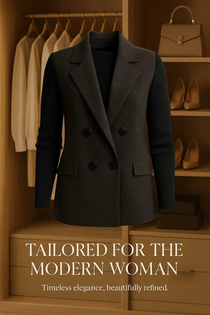 Jaz | Chic Knit-Sleeve Blazer