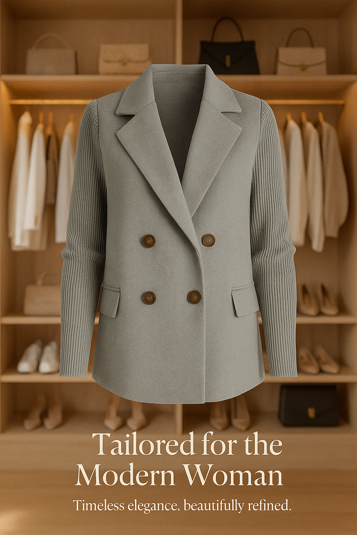 Jaz | Chic Knit-Sleeve Blazer