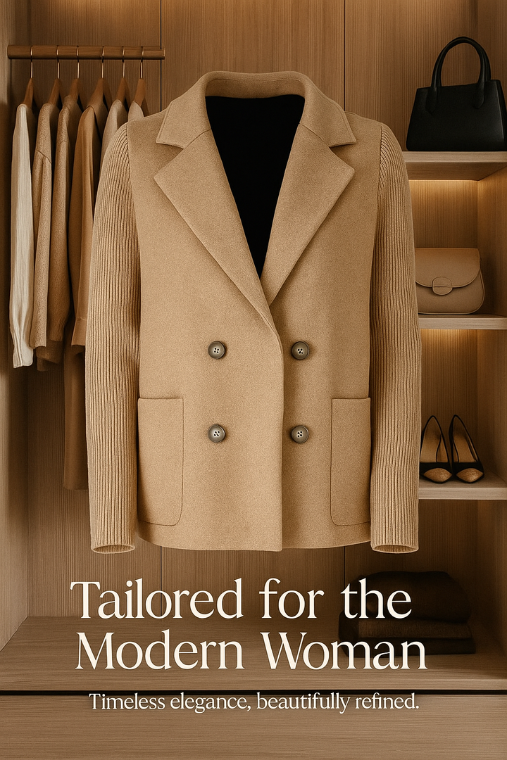 Jaz | Chic Knit-Sleeve Blazer