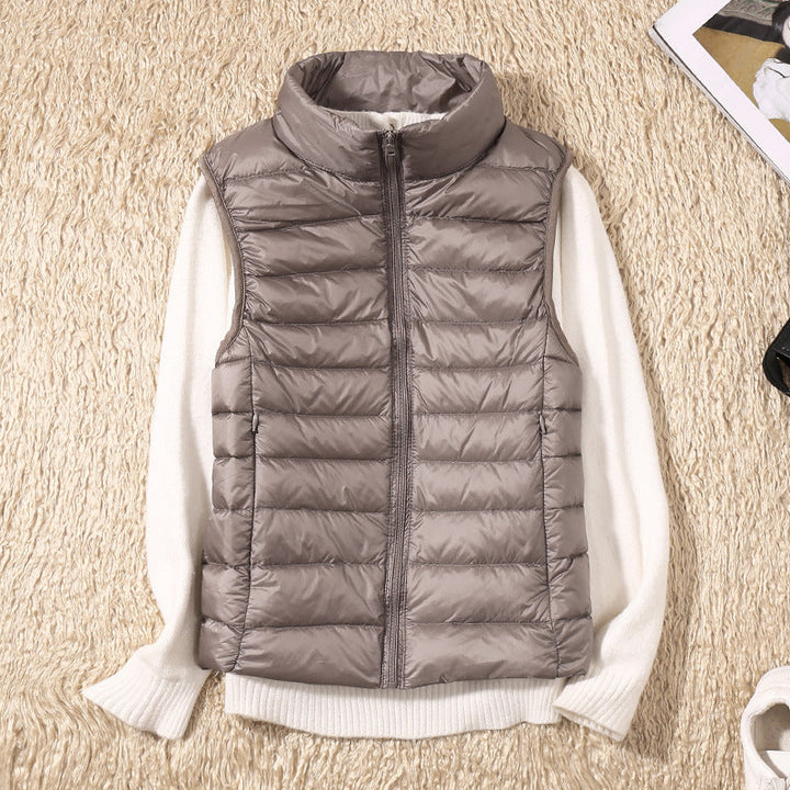 Velora – Ultralight White Duck Down Vest