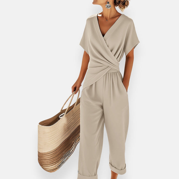 Lyra | Draped Bow Jumpsuit