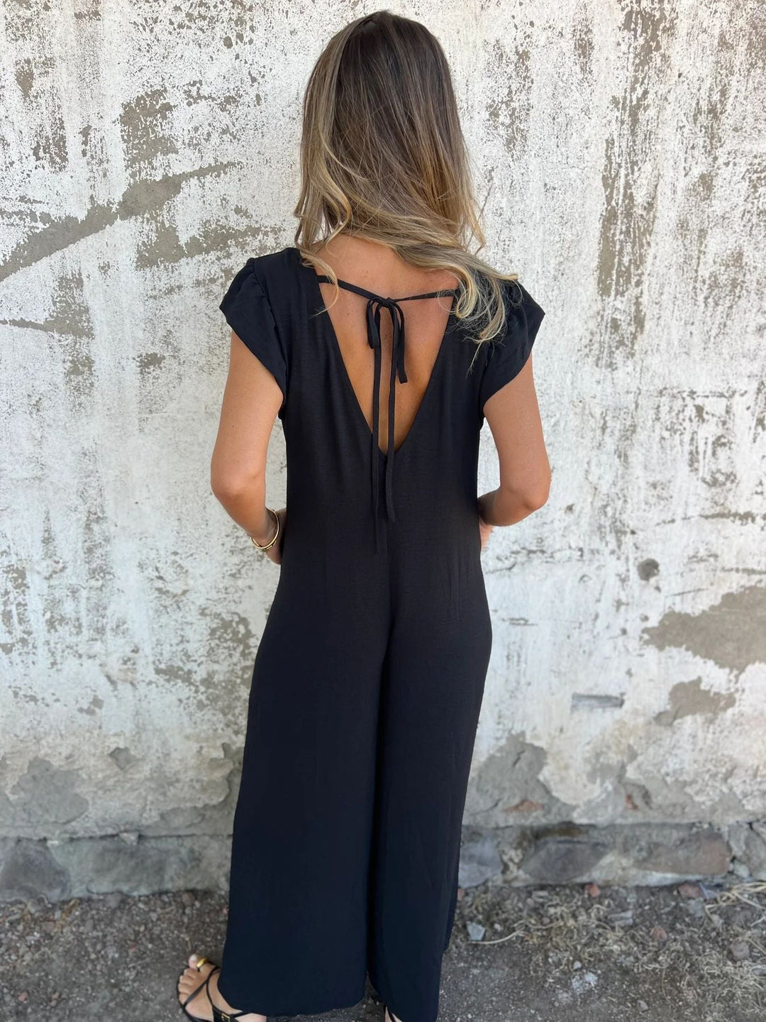 Emma-Leopard Print V-Neck Jumpsuit