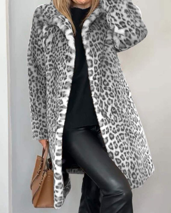 LEIA - Long Soft Leopard Print Coat