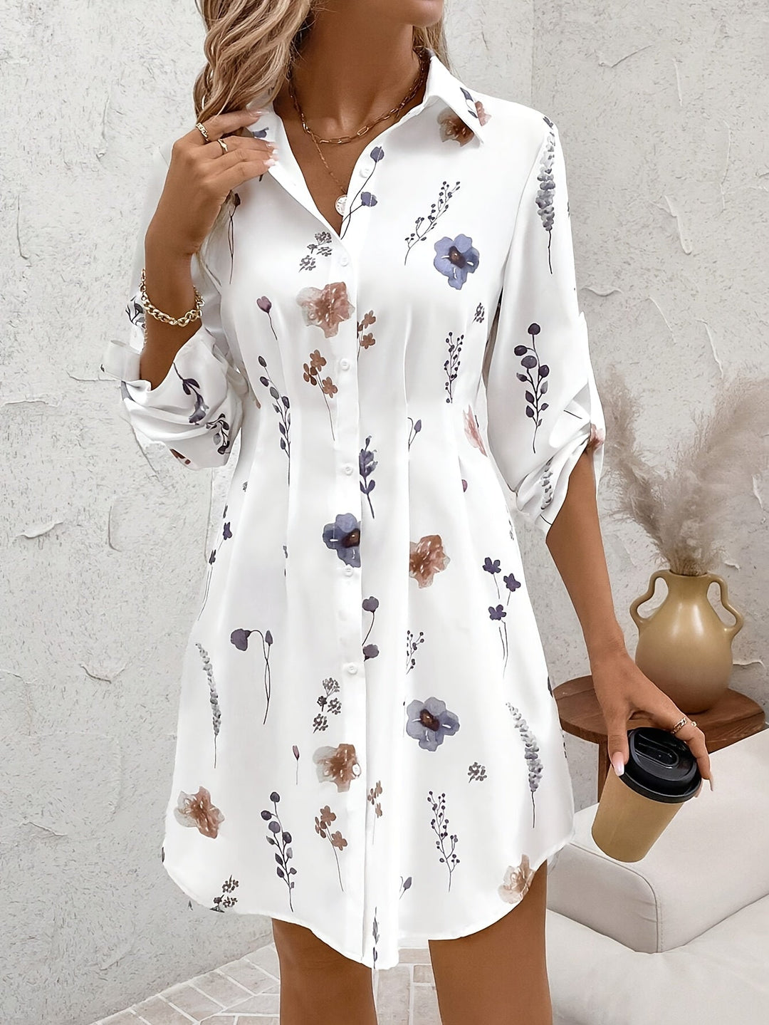 Ellis™ Elegant Floral Print Blouse Dress