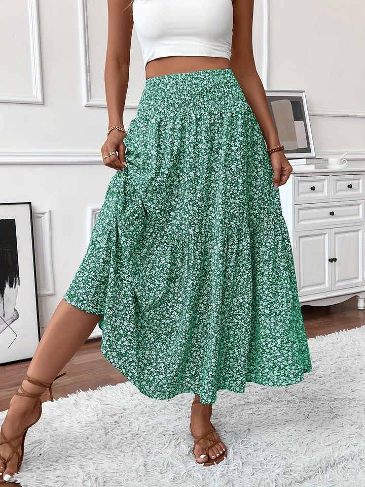 Malika – Tiered Floral Maxi Skirt