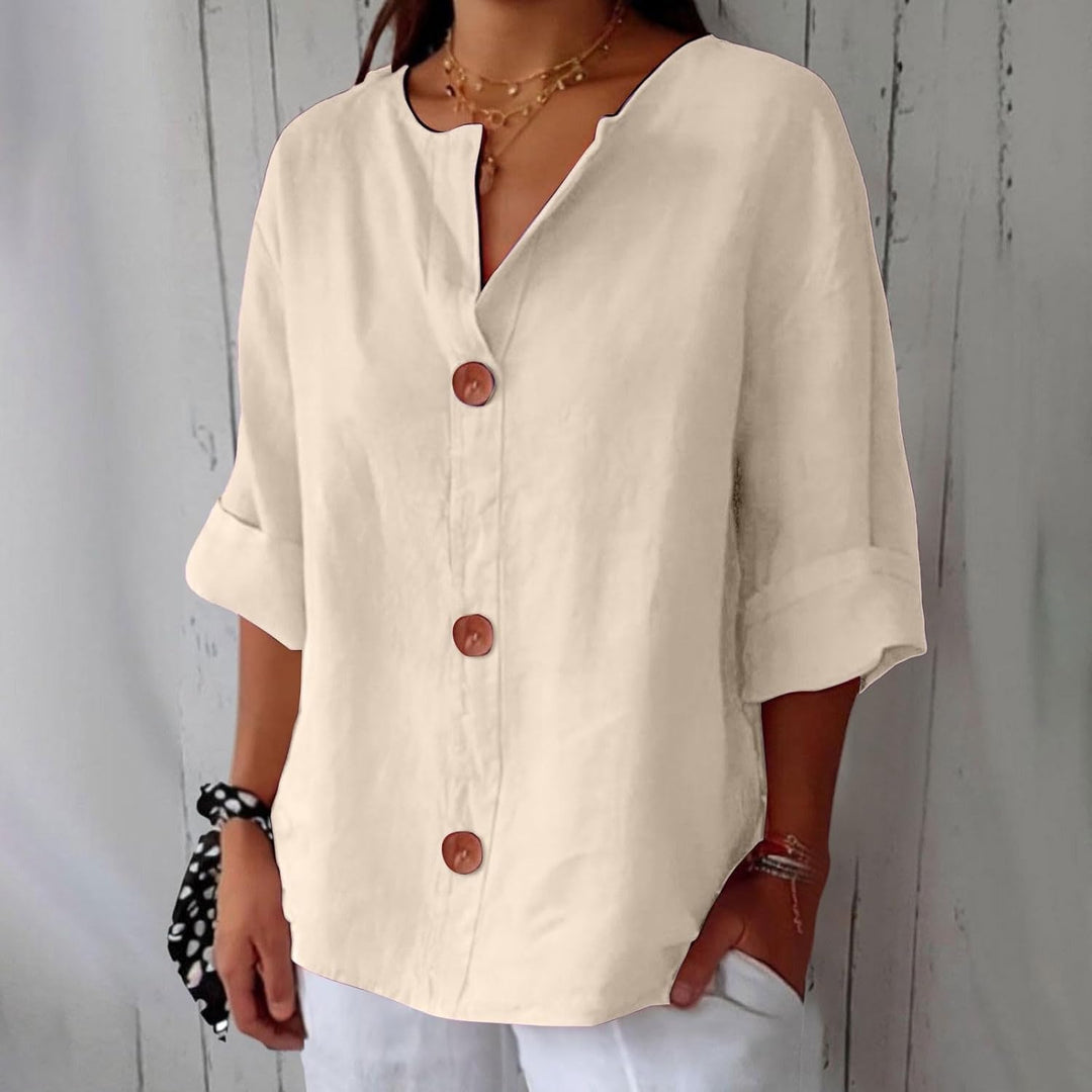 Clara™ | Coastal Linen Blouse