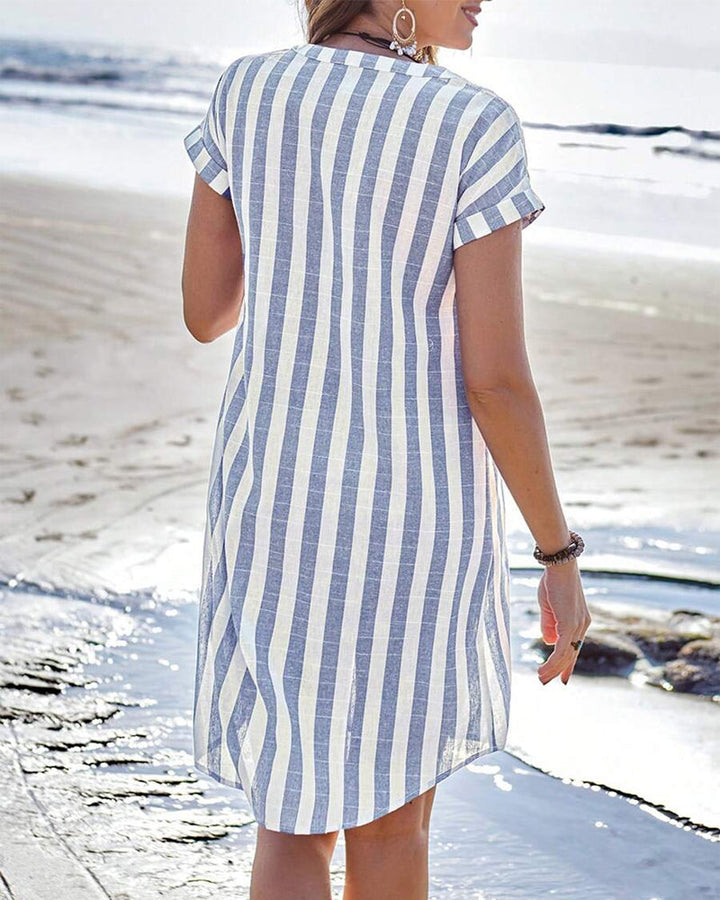 Maya | Elegant Striped Dress