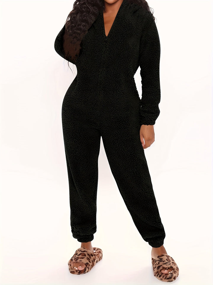 Kelsie-Plush Fleece Pyjama Jumpsuit -