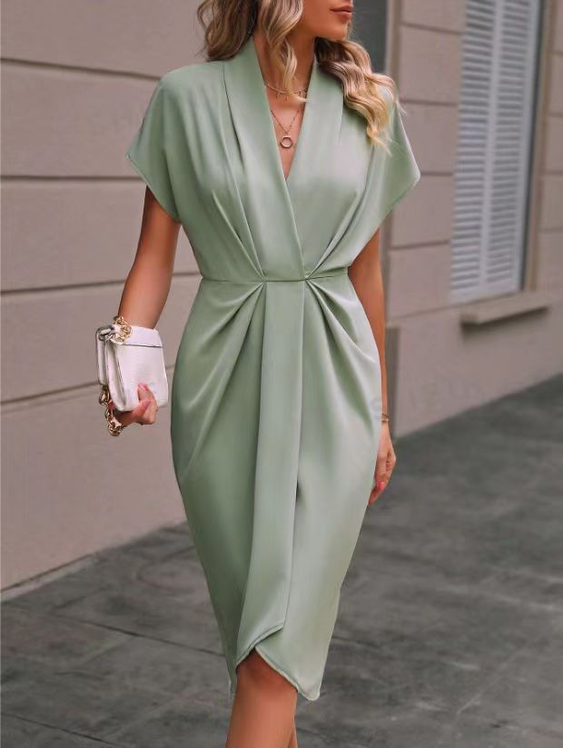 Kaye-Elegant Midi Wrap Dress  |