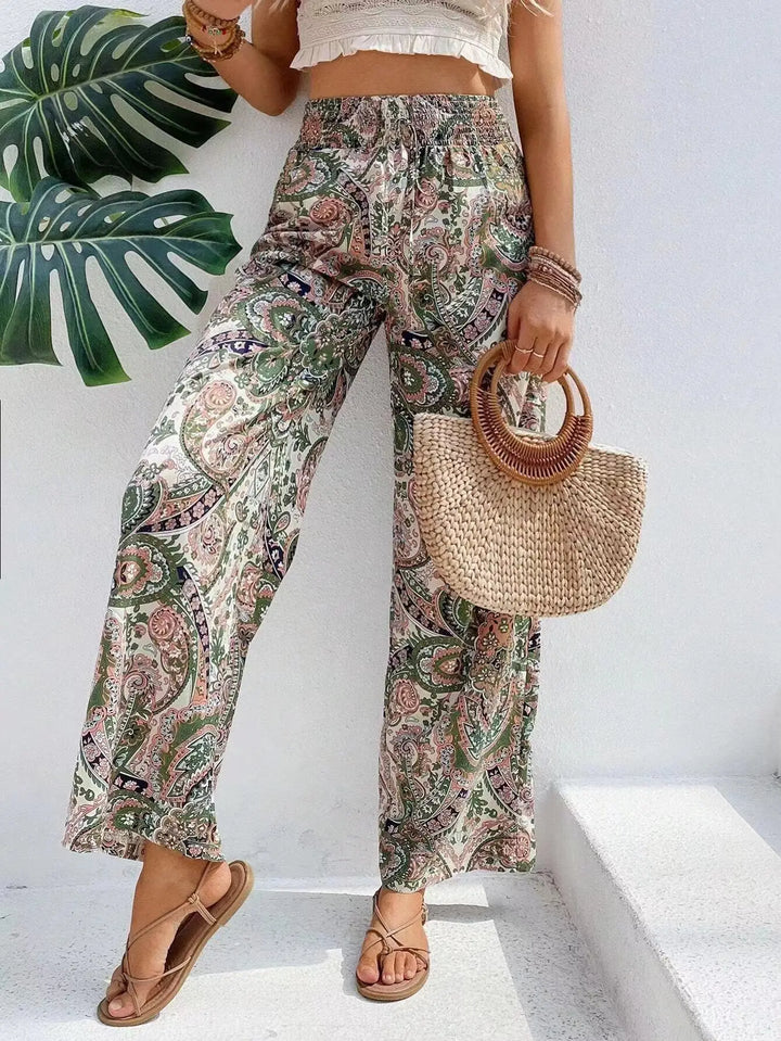 Olivia™ - Vintage Printed Wide-leg Pants