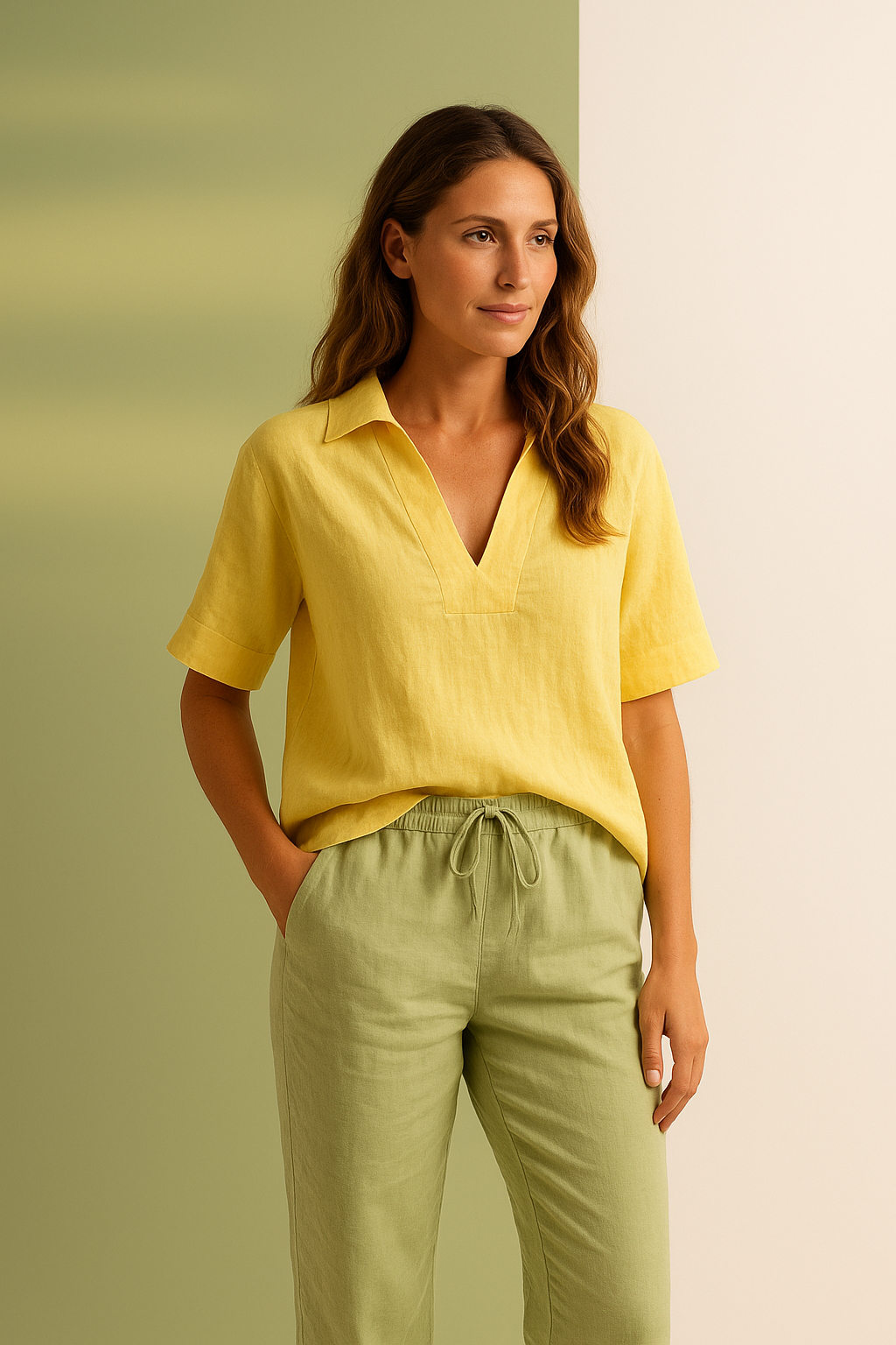 Surya | Elegant Linen Blouse