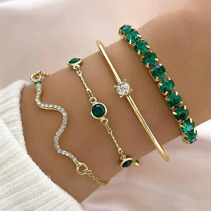 Miray -Aurora Emerald Bracelet Set