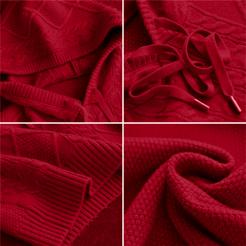Tamsin™ - HOODED SWEATER WITH ELEGANT JACQUARD DESIGN