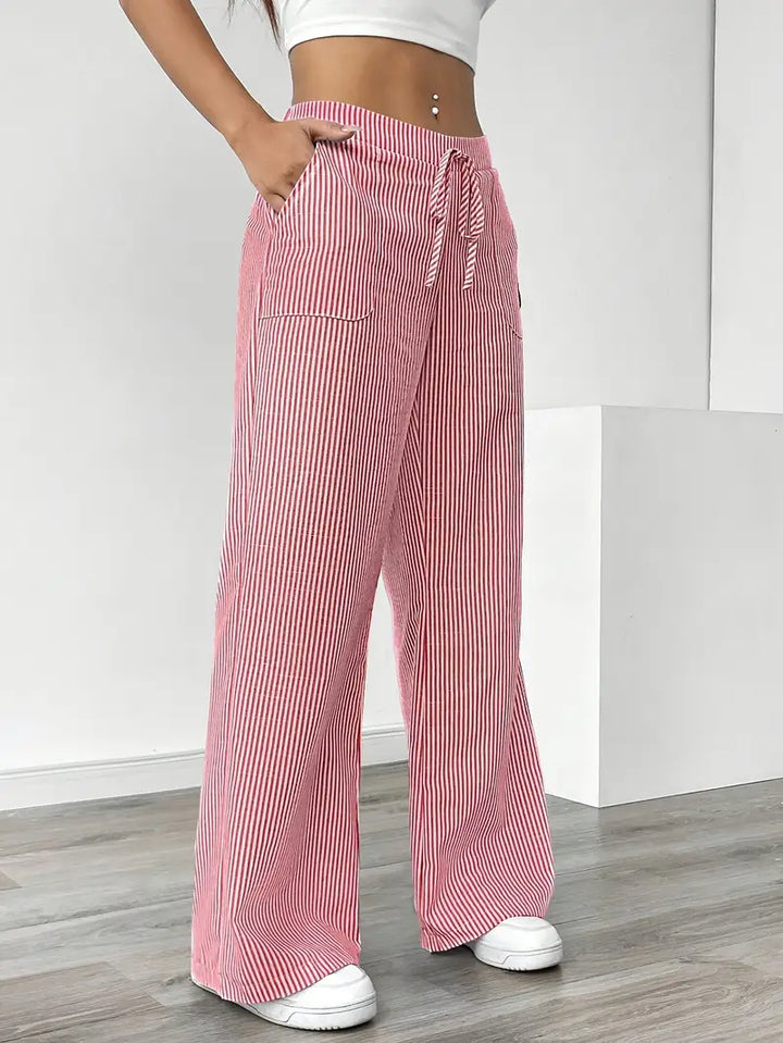 Nina™ - Elegant Striped Pant With Pockets