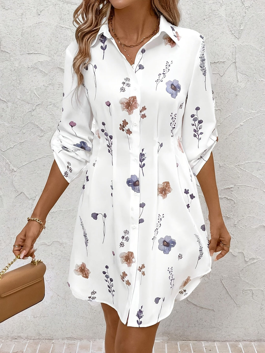 Ellis™ Elegant Floral Print Blouse Dress