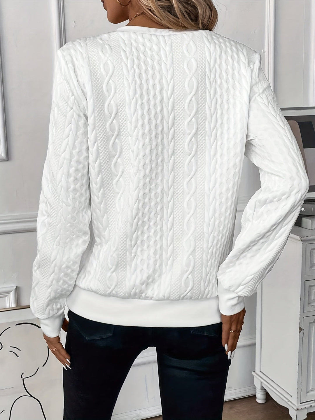 Elysha - Textured Quarter-Zip Pullover