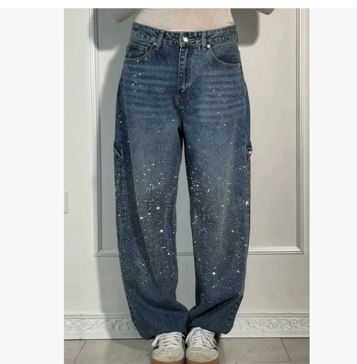Elegant Balloon Jeans Denim Blue