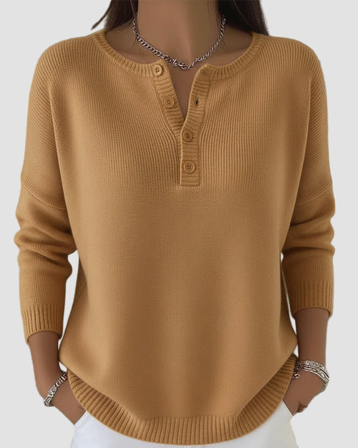 Clara | Timeless Knit Henley Sweater