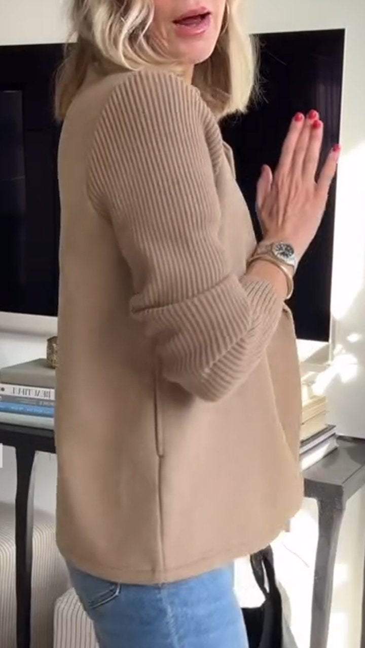 Jazi | Chic Knit-Sleeve Blazer