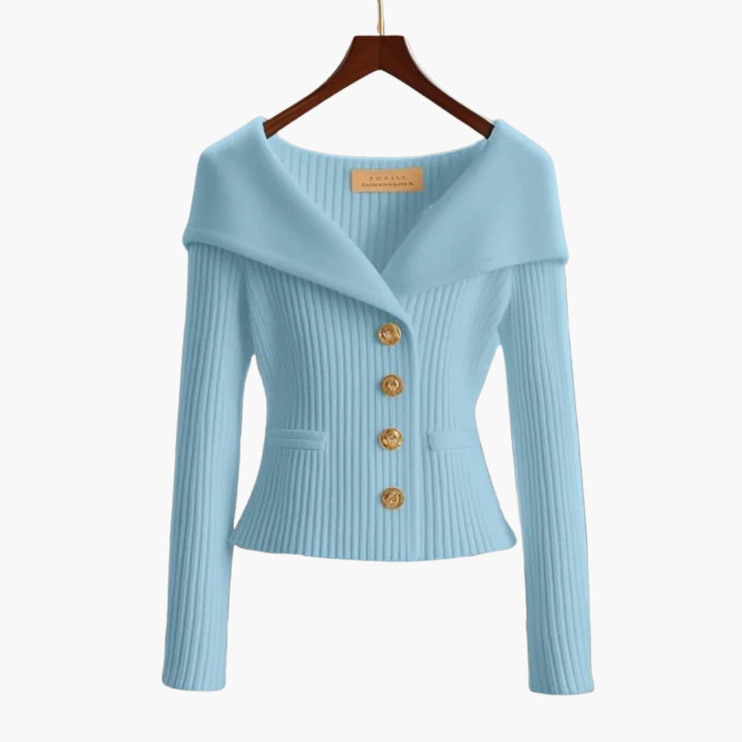 Kenny – Ribbed Button-Up Cardigan